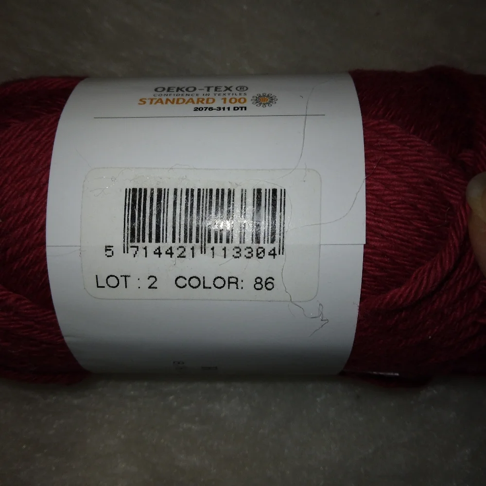 YARN Hobbii 100% cotton yarn, three 50g skeins